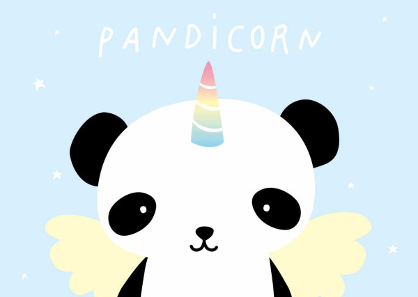 Postkarte Pandicorn - A little lovely Company